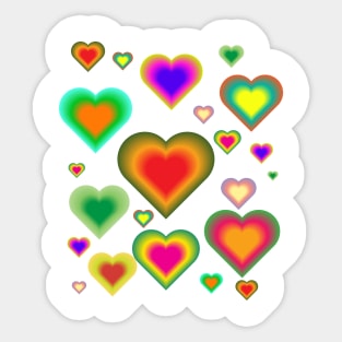 love heart colorul pattern Sticker